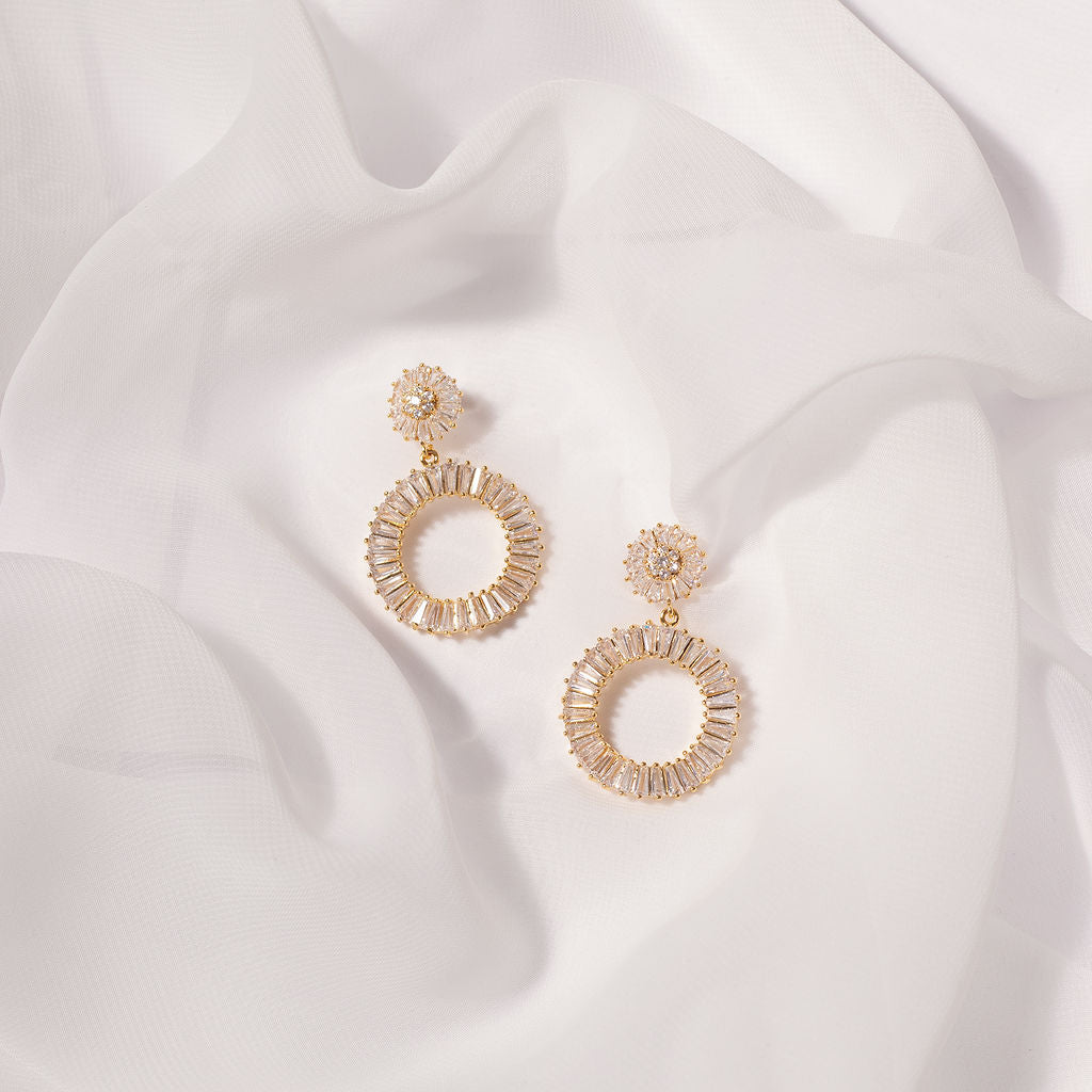 WILLOW - Statement diamond hoop Hochzeitsohrringe