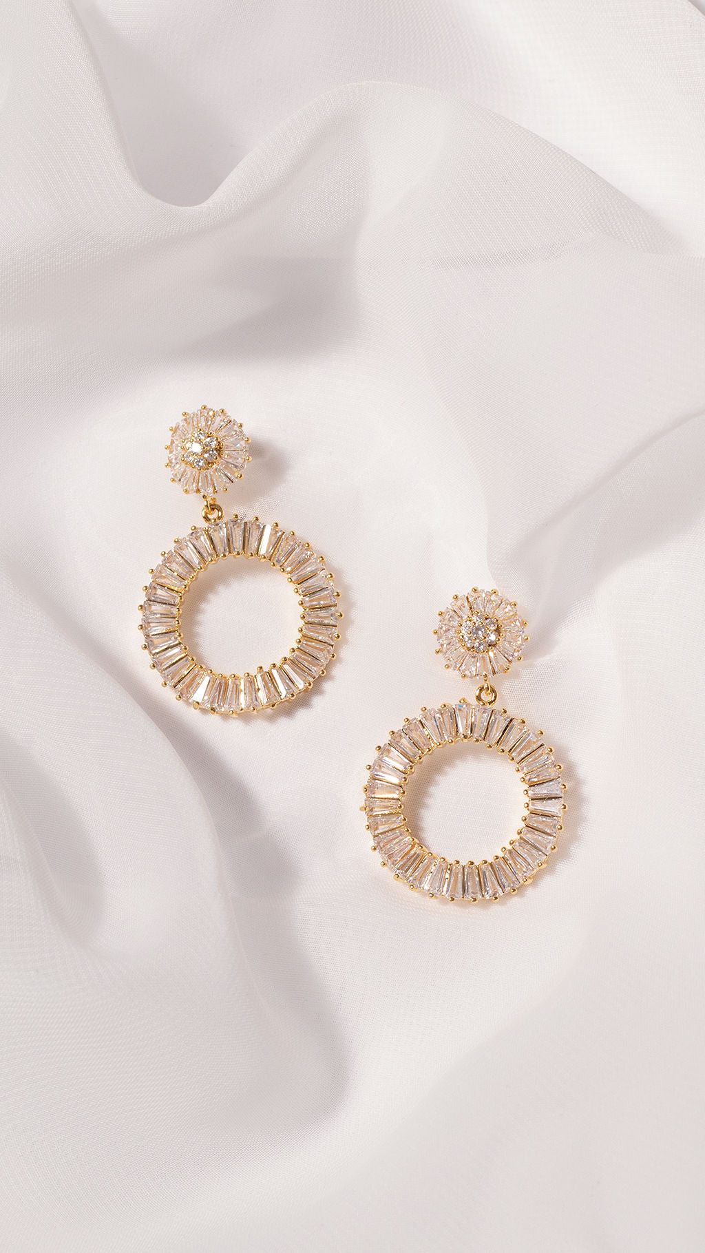 WILLOW - Statement diamond hoop Hochzeitsohrringe