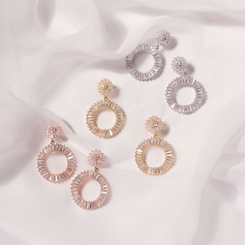 WILLOW - Statement diamond hoop Hochzeitsohrringe