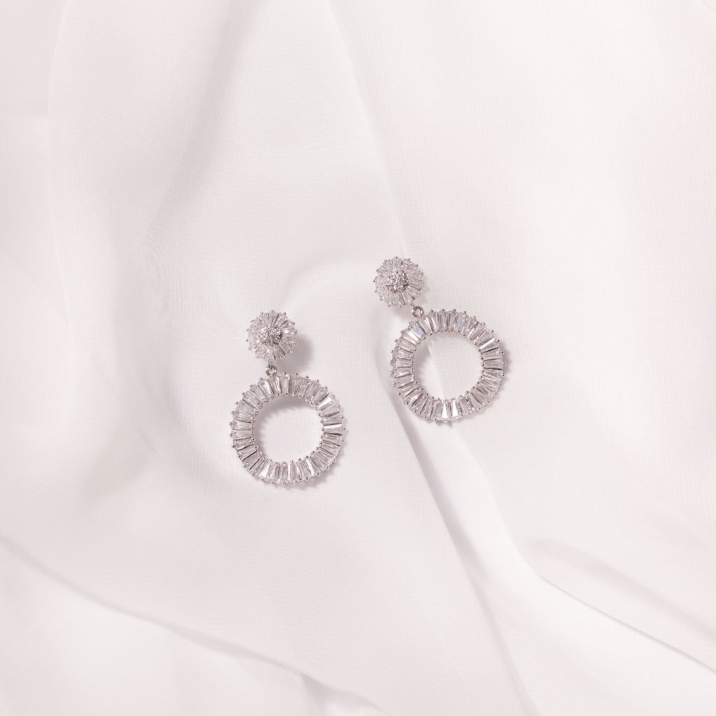 WILLOW - Statement diamond hoop Hochzeitsohrringe