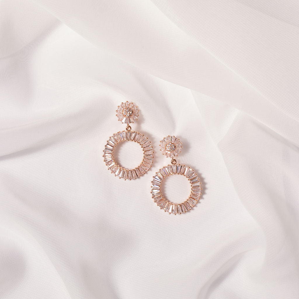 WILLOW - Statement diamond hoop Hochzeitsohrringe