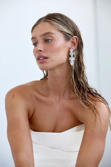CELEST - Große Kristall Hochzeitsohrringe