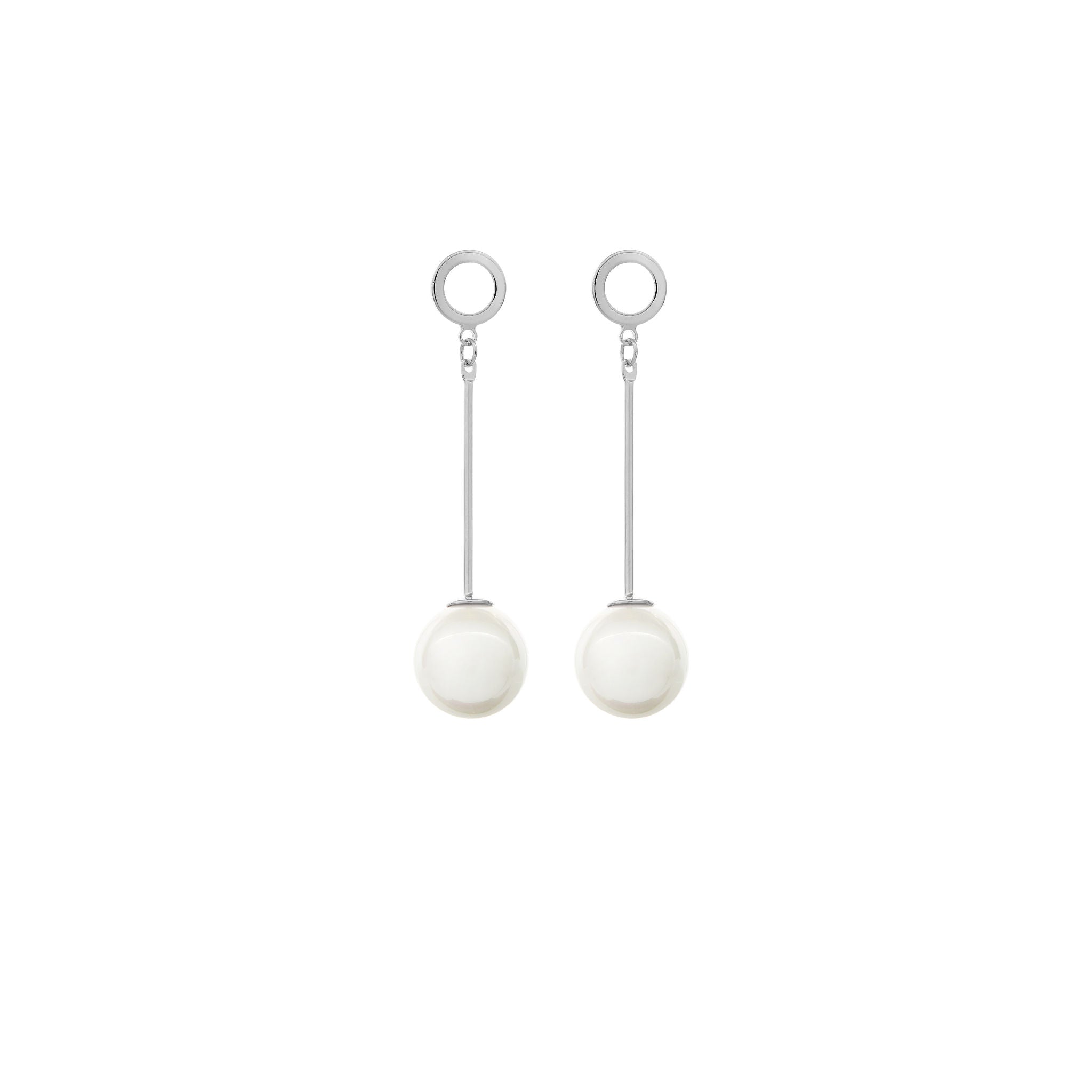 BELLA - Lange Perlen-Ohrringe - Silver
