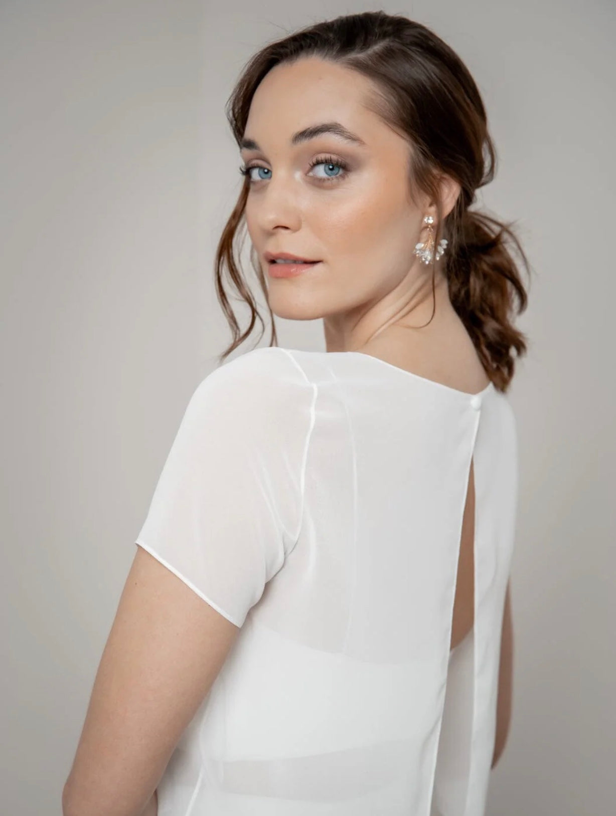Lani Braut Oberteil – Chiffon Top für schlichte, moderne Bridal Looks
