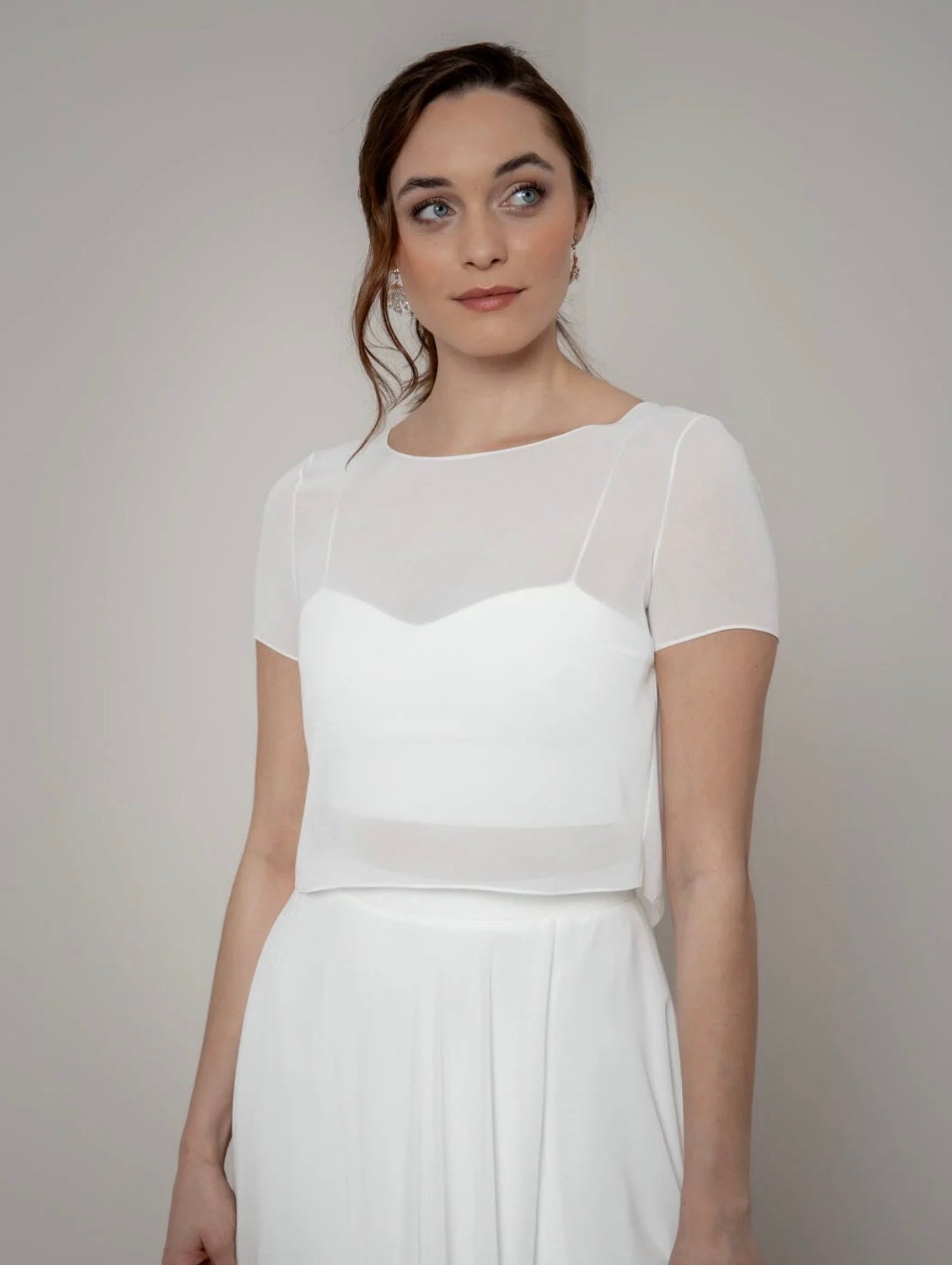 Lani Braut Oberteil – Chiffon Top für schlichte, moderne Bridal Looks