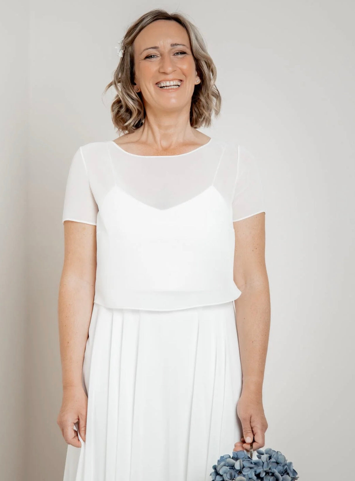 Lani Braut Oberteil – Chiffon Top für schlichte, moderne Bridal Looks