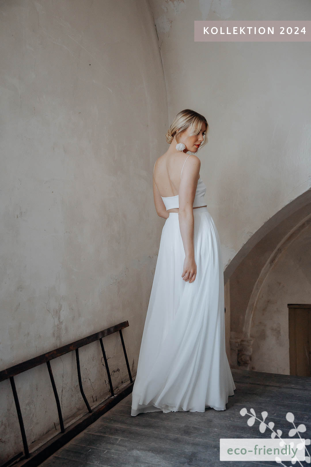 Detailaufnahme des Jona Chiffonrocks – leichter Fall, elegante Bewegung und femininer Schlitz.